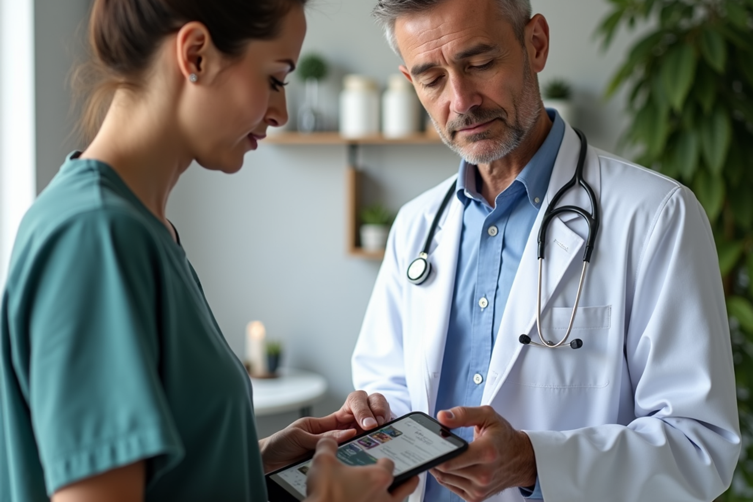 Schweizer Ärztin führt eine telemedizinische Videokonsultation zur medizinischen Cannabis-Therapie mit einem Patienten durch