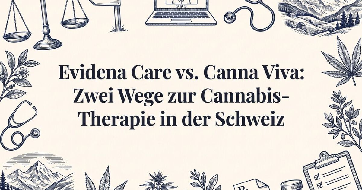Dekorative Titelillustration zum Vergleich von Evidena Care und Canna Viva