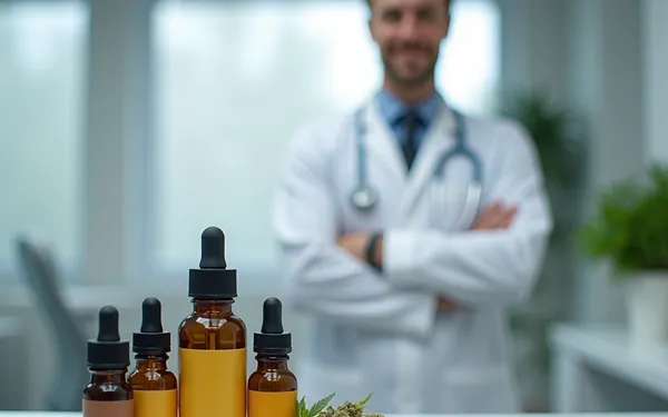 Schweizer Ärztin führt telemedizinische Beratung zu medizinischem Cannabis mit Patient durch, mit Fokus auf digitale Gesundheitsplattform