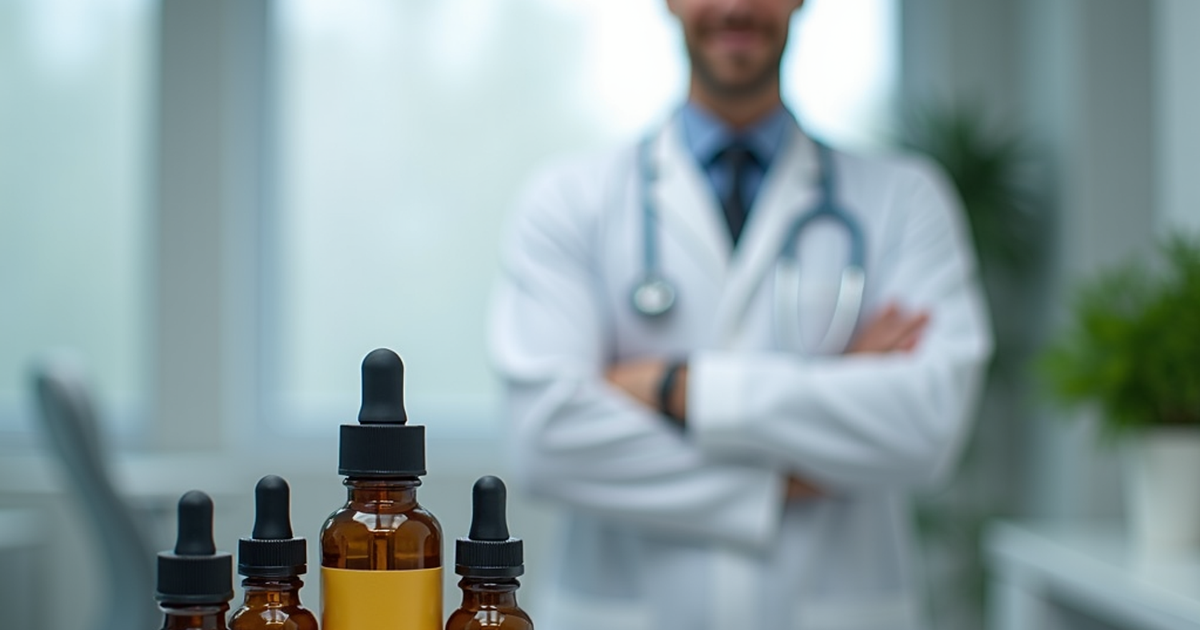 Schweizer Ärztin führt telemedizinische Beratung zu medizinischem Cannabis mit Patient durch, mit Fokus auf digitale Gesundheitsplattform