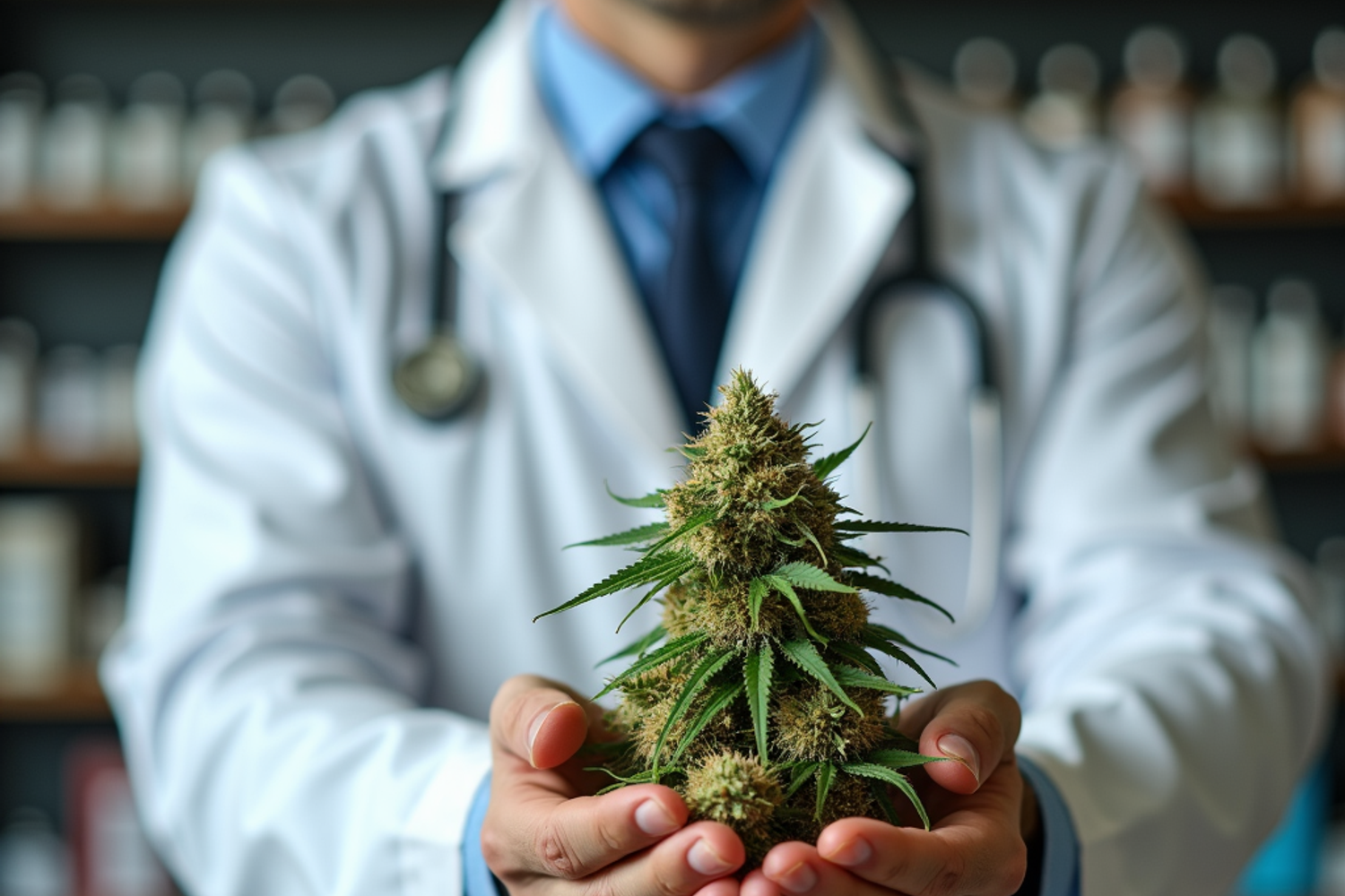 Ärztin in der Schweiz führt per Videokonferenz eine Beratung zur Therapie mit medizinischem Cannabis durch