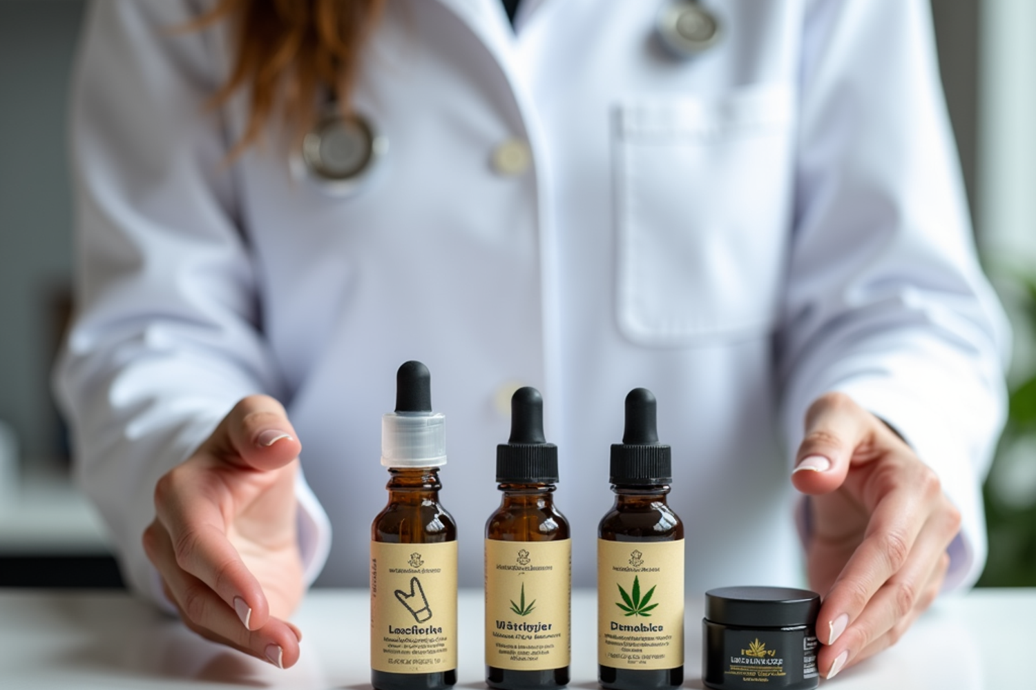 Ärztin in der Schweiz führt eine telemedizinische Beratung zur Cannabis-Therapie über Video mit einem Patienten durch