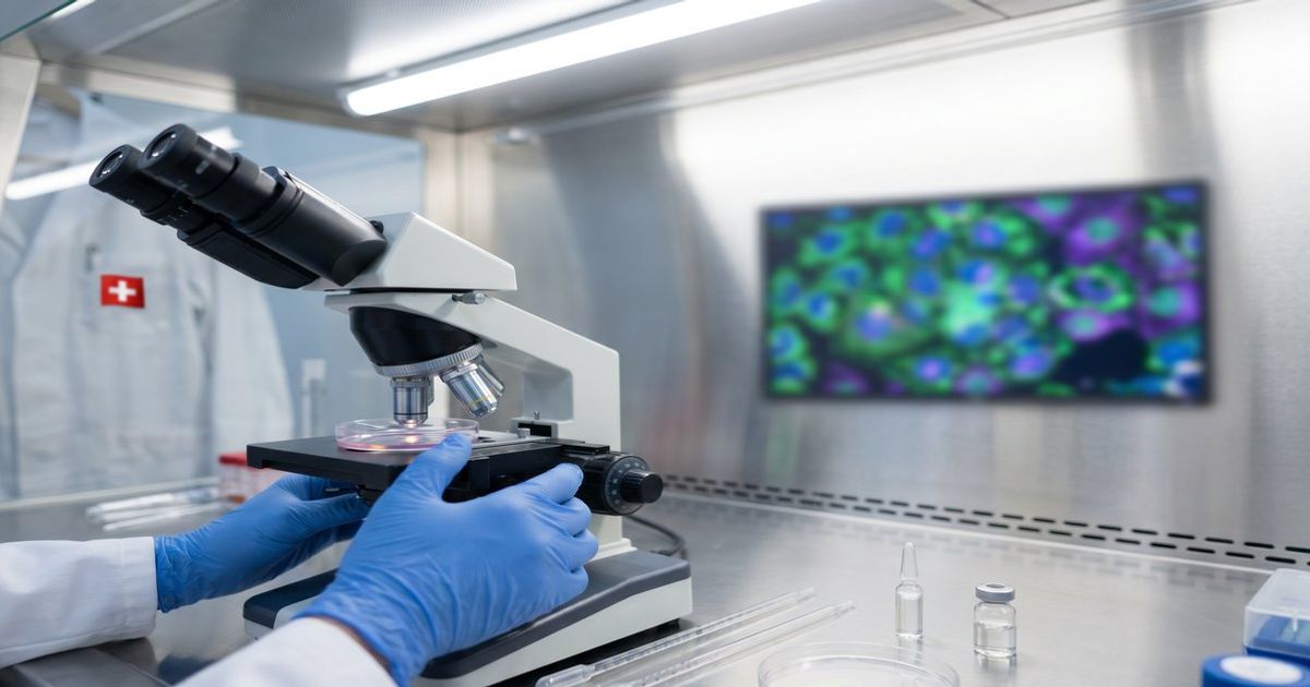 Ärztin in einer Schweizer Praxis erklärt einer Patientin auf einem Tablet die entzündungshemmende Wirkung von medizinischem Cannabis mit Fokus auf CBD und THC
