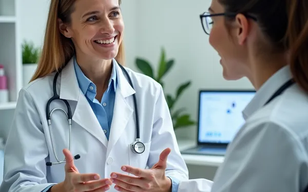 Ärztin in einer Schweizer Praxis bespricht mit einem Patienten die langfristigen Wirkungen und Risiken einer Cannabis-Therapie