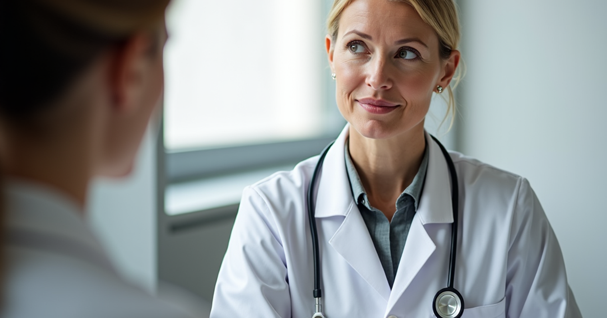 Ärztliche Beratung in einer Schweizer Praxis zu gesundheitlichen Risiken des nichtmedizinischen Cannabiskonsums mit neutraler Informationsgrafik zu THC und CBD