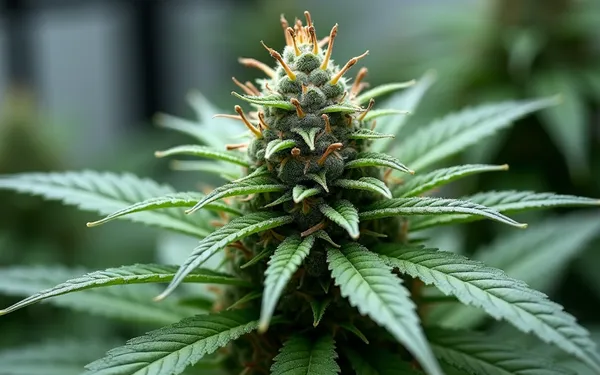 Medizinische Cannabisblüte mit sichtbaren Trichomen in Schweizer Praxisumgebung neben einem Vaporizer