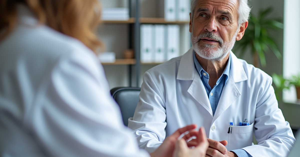 Ärztin in einer Schweizer Praxis erklärt einer Patientin ein Dosierungsschema für medizinisches Cannabis im Microdosing-Ansatz