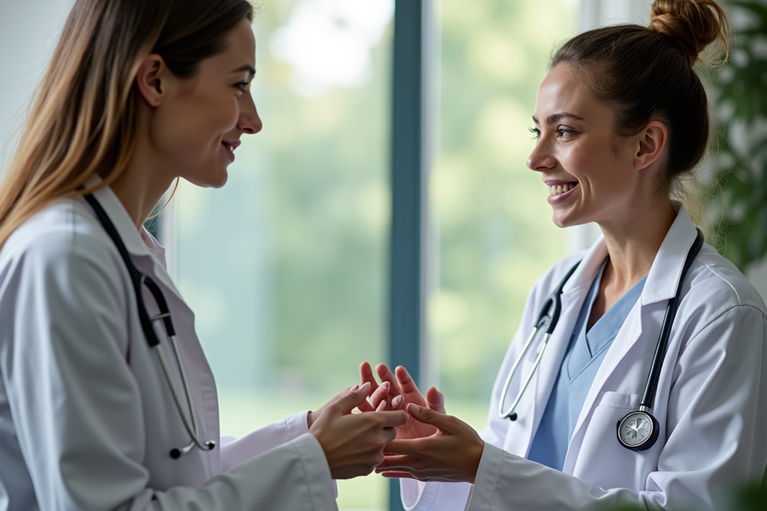 Ärztin in der Schweiz führt eine telemedizinische Beratung zur Cannabis-Therapie mit einem Patienten durch